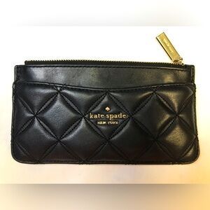 Kate Spade Black Quilted Natalia Large Slim Card Holder